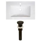 30-in. W 1 Hole Ceramic Top Set In White Color - Overflow Drain Incl.