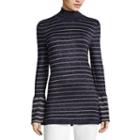 Worthington Long Sleeve Turtleneck Stripe Pullover Sweater
