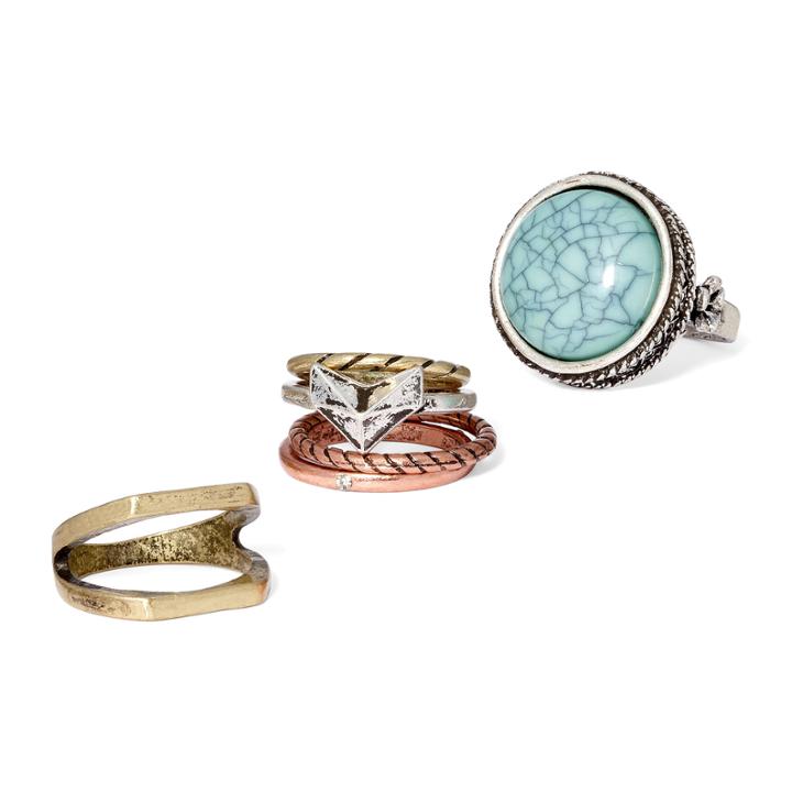 Arizona 6-pc. Tri-tone Ring Set