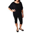 24/7 Comfort Apparel Banded Dolman T-shirt-womens Plus