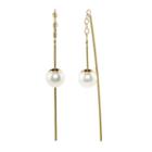 Genuine White Pearl 14k Gold Drop Earrings