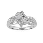 Diamond Blossom 3/8 Ct. T.w. Diamond 2-stone Sterling Silver Ring