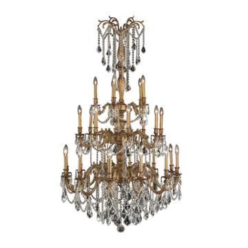 Windsor Collection 25 Light 3-tier French Gold Finish And Clear Crystal Chandelier