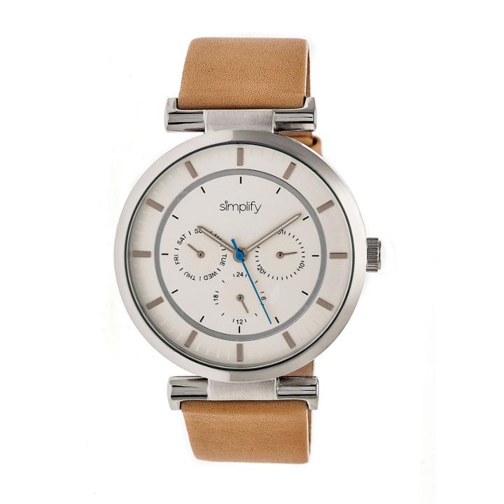 Simplify The 4800 Unisex Brown Strap Watch-sim4805