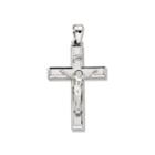Sterling Silver Bevled-edge Crucifix Charm Pendant