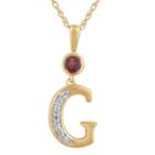 G Womens Genuine Red Garnet 14k Gold Over Silver Pendant Necklace