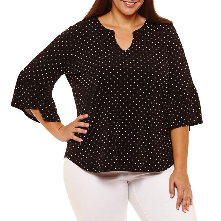 Liz Claiborne Bell Sleeve Tee- Plus