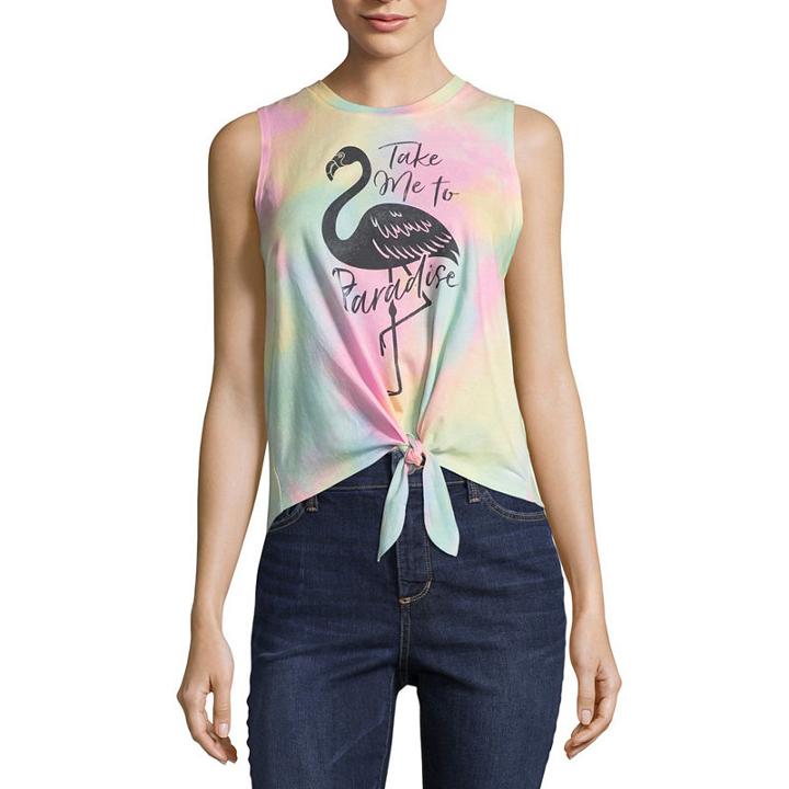 Take Me To Paradise Tie Front Tank - Junior