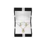 Womens 2-pc. White Diamond 14k Gold Over Silver Jewelry Set