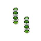 Limited Quantities Round Chrome Diopside Sterling Silver Drop Earrings