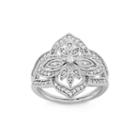 Womens 3/8 Ct. T.w. White Diamond Sterling Silver Cocktail Ring