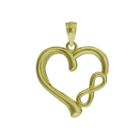 10k Yellow Gold Infinity Heart Charm Pendant
