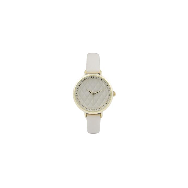 Geneva Platinum Womens White Strap Watch-10072