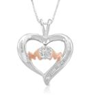 Womens 1/5 Ct. T.w. Genuine White Diamond Sterling Silver Heart Pendant Necklace