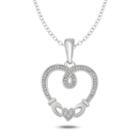 Womens 1/6 Ct. T.w. White Diamond Sterling Silver Heart Pendant Necklace