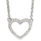 1/10 Ct. T.w. Diamond Sterling Silver Mini Heart Pendant Necklace
