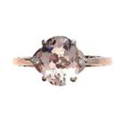 Womens Diamond Accent Genuine Morganite Pink 10k Rose Gold Cocktail Ring