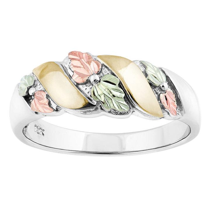 Black Hills Gold Mens Sterling Silver Band