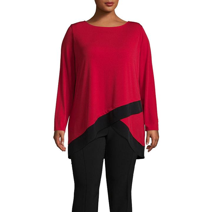 Liz Claiborne Long Sleeve Tiered Tunic - Tall