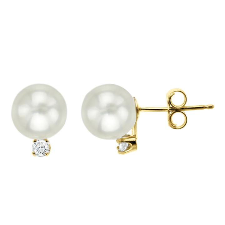 Certified Sofia&trade; Cultured 7mm Freshwater Pearl & Diamond-accent Stud Earrings