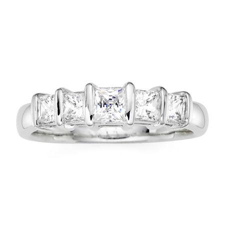 1 Ct. T.w. Diamond 10k White Gold Princess 5-stone Ring