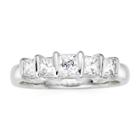 1 Ct. T.w. Diamond 10k White Gold Princess 5-stone Ring