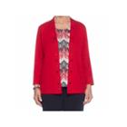 Alfred Dunner Talk Of The Town 3/4 Sleeve Crew Neck Layered Sweaters