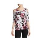 Worthington Elbow Sleeve Cold-shoulder T-shirt