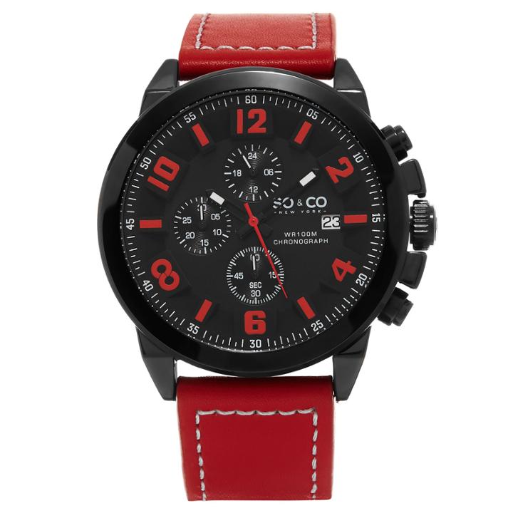 So & Co Mens Red Strap Watch-jp15944