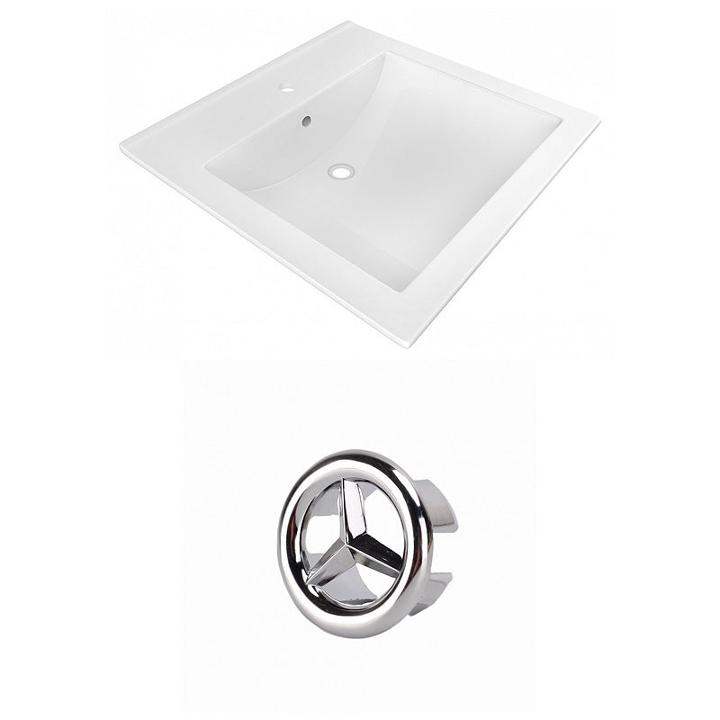 21.5-in. W 1 Hole Ceramic Top Set In White Color