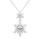 Enchanted Disney Fine Jewelry Womens 1/10 Ct. T.w. Genuine White Diamond Star Frozen Pendant Necklace