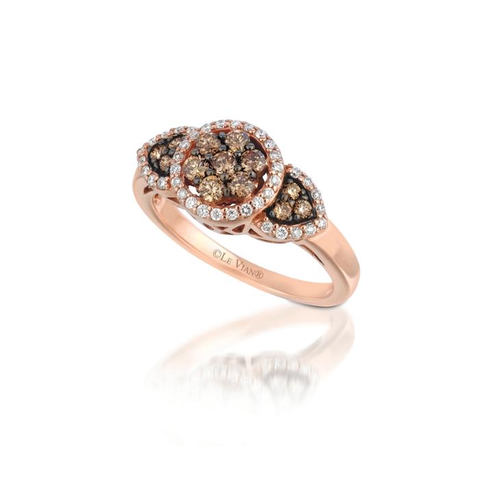 Grand Sample Sale By Le Vian 5/8 Ct. T.w. Vanilla Diamonds & Chocolate Diamonds 14k Strawberry Gold Chocolatier Ring