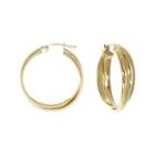14k Gold Double-row Hoop Earrings