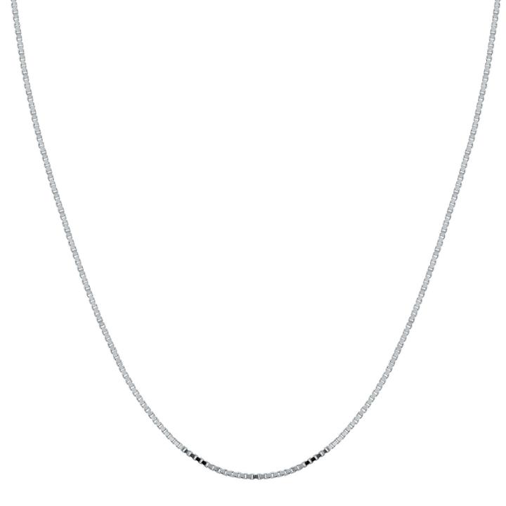 10k White Gold 0.7mm 16 Box Chain Necklace