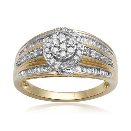 Diamond Blossom 1/2 Ct. T.w. Diamond 10k Yellow Gold Cluster Ring