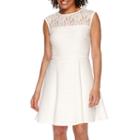 Danny & Nicole Sleeveless Lace Illusion Neck Fit-and-flare Dress