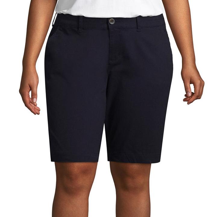 Arizona 9 Twill Bermuda Shorts-juniors Plus
