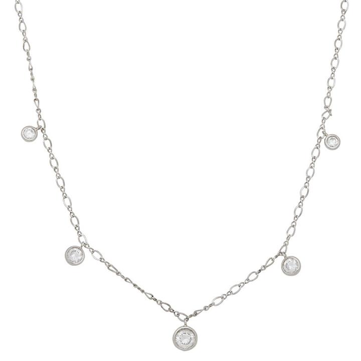 Diamonart Womens 18 Inch 1 1/5 Ct. T.w. Cubic Zirconia Sterling Silver Link Necklace