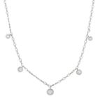Diamonart Womens 18 Inch 1 1/5 Ct. T.w. Cubic Zirconia Sterling Silver Link Necklace
