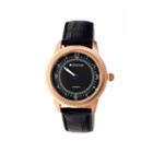 Heritor Automatic Hoyt One-hand Mens Leather-rose Gold/black Watches
