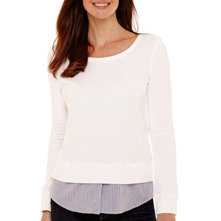 Liz Claiborne Long-sleeve Layered Sweatshirt