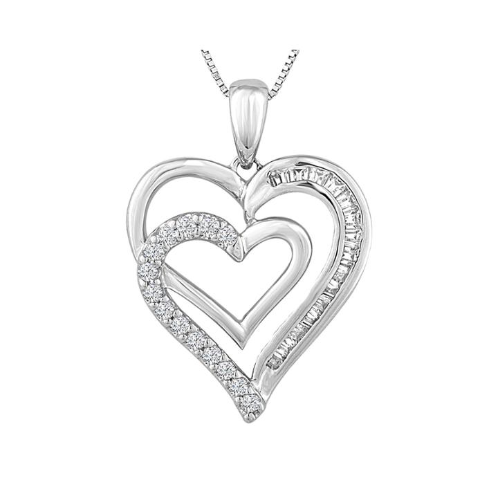 1/5 Ct. T.w. Diamond Double-heart Pendant Necklace