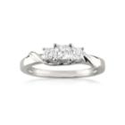 Womens 1/2 Ct. T.w. Princess White Diamond 14k Gold 3-stone Ring