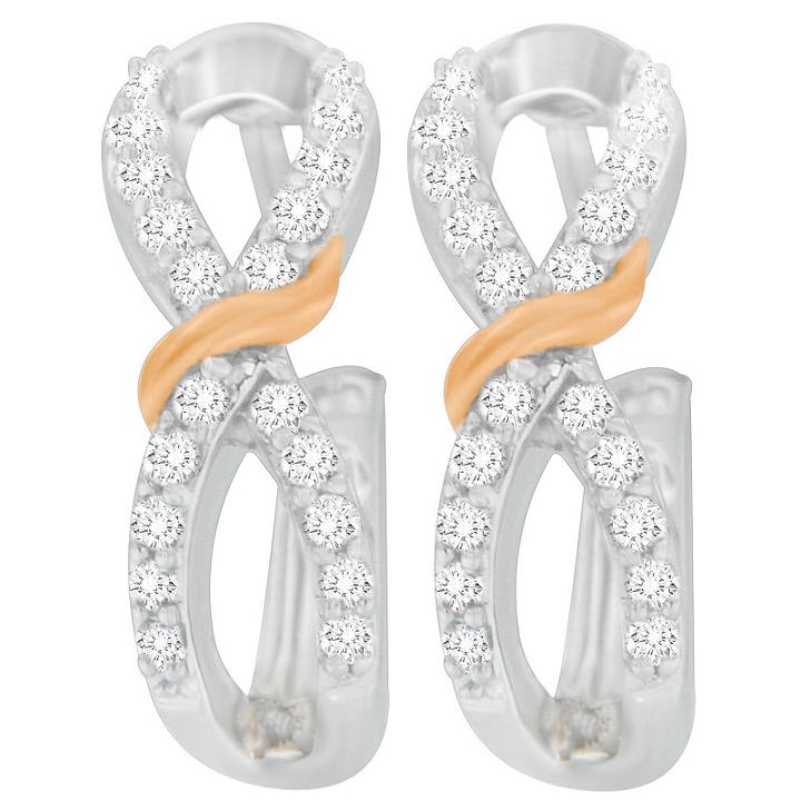 Diamond Accent White Diamond 15mm Round Hoop Earrings