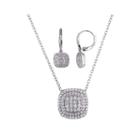 1 Ct. T.w. Diamond Sterling Silver Pendant And Earring Set