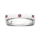 Personally Stackable Lab-created Ruby Square Ring