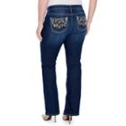 Star Stitch Peacock Embroidered Pockets Bootcut Jeans - Plus