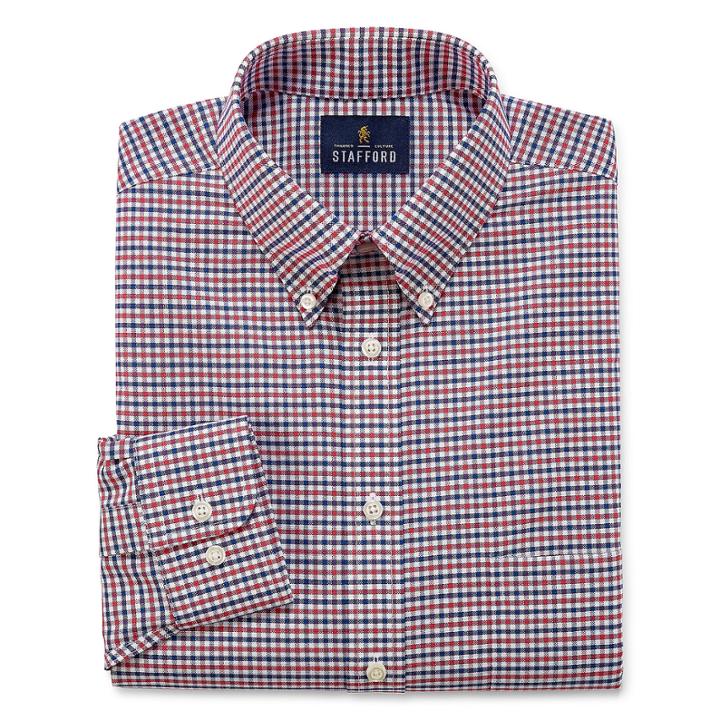 Stafford Long Sleeve Woven Gingham Dress Shirt