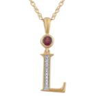 L Womens Genuine Red Garnet 14k Gold Over Silver Pendant Necklace