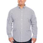Izod Ls Premium Essential Woven Long Sleeve Plaid Button-front Shirt-big And Tall